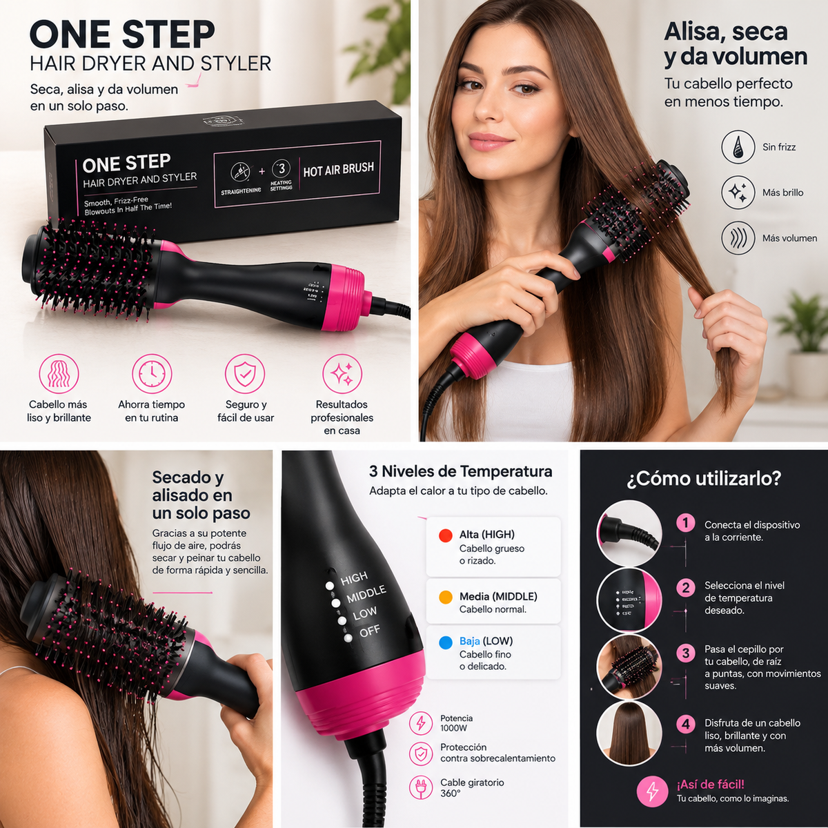 ✨ Seca, alisa y crea tu estilo en un solo paso